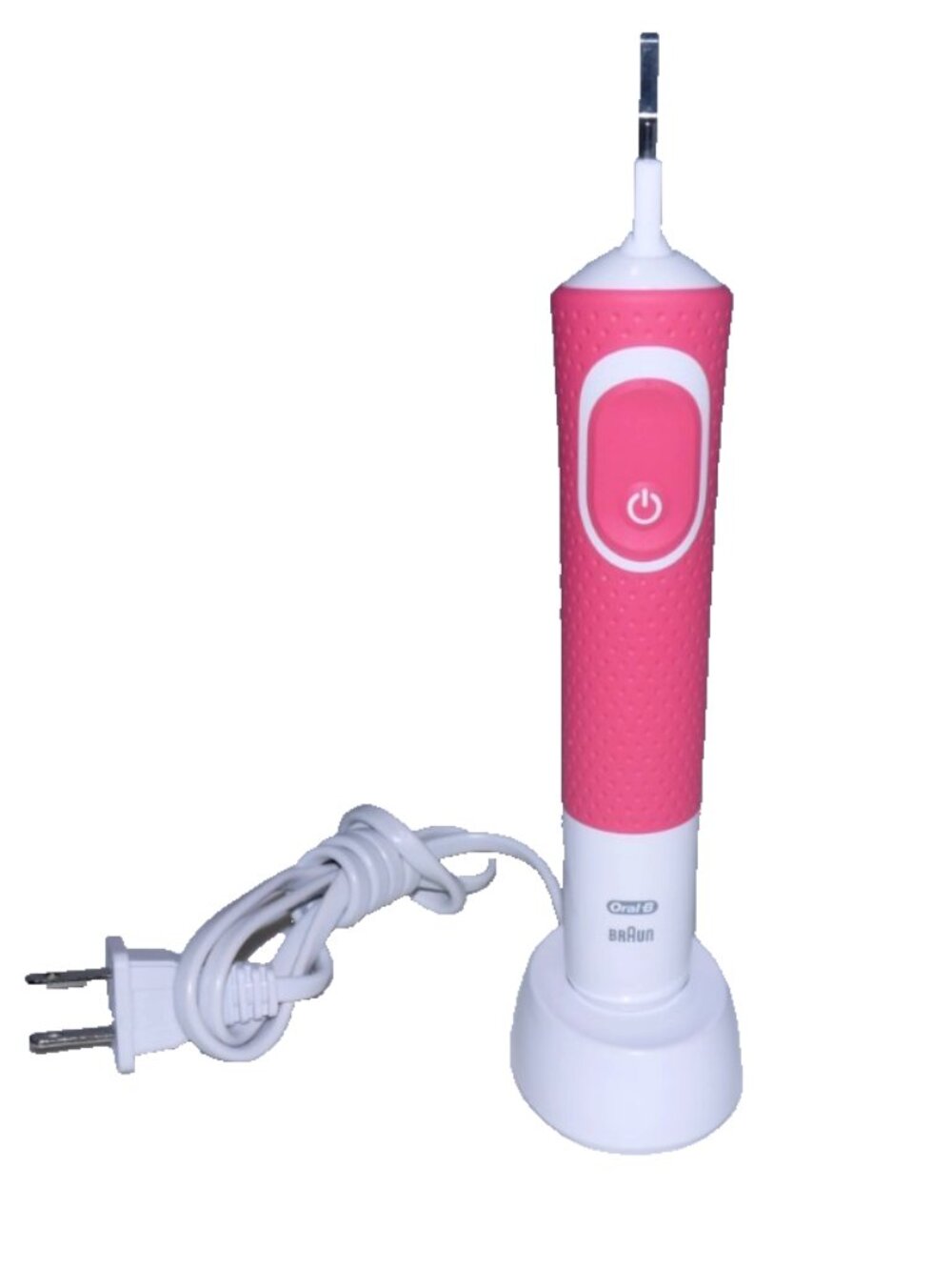 Braun Oral B pink cordless toothbrush with charger works great Head Not Included